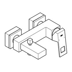 Grohe Eurocube Einhand-Wannenbatterie 1/2" supersteel 23140DC0... GROHE-23140DC0 4005176525056 (Abb. 1)