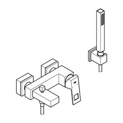 Grohe Eurocube Einhand-Wannenbatterie 1/2" chrom 23141000... GROHE-23141000 4005176901164 (Abb. 1)