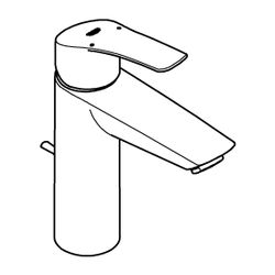 Grohe Eurosmart 1-Loch-Einhand-Waschtischbatterie, M-Size, Mattschwarz, Zugstangen-Gar... GROHE-233222433 4067393017141 (Abb. 1)