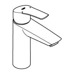 Grohe Eurosmart 1-Loch-Einhand-Waschtischbatterie, M-Size, Mattschwarz, glatter Körper... GROHE-233242433 4067393017158 (Abb. 1)