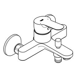 GROHE Einhand-Wannenbatterie BauEdge 23334 integr. Rückflussverhinderer chrom... GROHE-23334000 4005176934322 (Abb. 1)