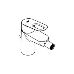Grohe BauLoop Einhand-Bidetbatterie, 1/2", Zugstangen-Ablaufgarnitur 1 1/4", 1-Loch-Montage, Chrom, ... GROHE-23338000  (Abb. 1)