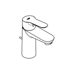 Grohe BauEdge Einhand-Waschtischbatterie, 1/2", S-Size, Zugstangen-Ablaufgarnitur aus M... GROHE-23356000 4005176934131 (Abb. 1)