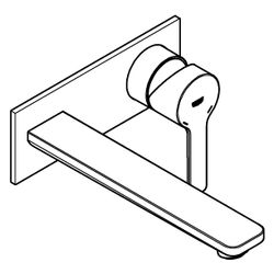 Grohe Lineare 2-Loch-Waschtischbatterie, Wandmontage, Fertigmontageset, 207mm Ausladun... GROHE-234442431 4067393081661 (Abb. 1)