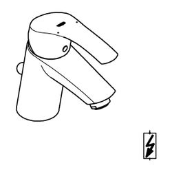 Grohe Eurosmart Standard Einhand-Waschtischbatterie, 1/2", S-Size, Niederdruck, mit Zug... GROHE-23459002 4005176304910 (Abb. 1)