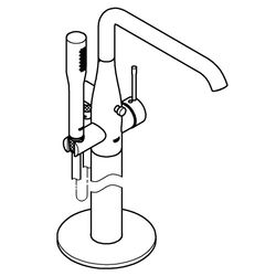 Grohe Essence Einhand-Wannenbatterie 1/2", Bodenmontage, autom. Umstellung Wanne/Brause... GROHE-23491001 4005176307263 (Abb. 1)