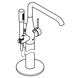 Grohe Essence Einhand-Wannenbatterie 1/2", Bodenmontage, autom. Umstellung Wanne/Brause... GROHE-23491GL1 4005176407581 (Abb. 1)