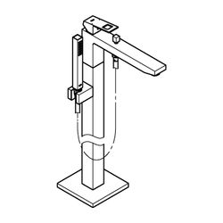 Grohe Eurocube Einhand-Wannenbatterie 1/2" Bodenmontage chrom 23672001... GROHE-23672001 4005176429002 (Abb. 1)