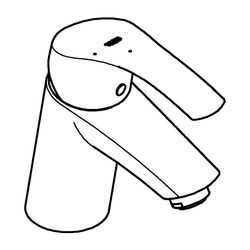 Grohe Eurosmart Einhand-Waschtischbatterie, S-Size, Push-open Ablaufgarnitur 1 1/4", Ka... GROHE-23924002 4005176583346 (Abb. 1)