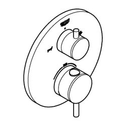 Grohe Atrio Thermostat-Wannenbatterie mit integrierter 2-Wege-Umstellung chrom 24138003... GROHE-24138003 4005176481017 (Abb. 1)