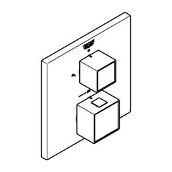 Grohe Grohtherm Cube Thermostat 2-Wege-Umstellung für mehrere Brause hard graphite gebü... GROHE-24154AL0 4005176585920 (Abb. 1)