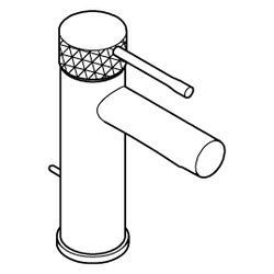 Grohe Essence Einhand-Waschtischbatterie, S-Size, Zugstangen-Ablaufgarnitur, crafted Ch... GROHE-24175PF1 4067393076278 (Abb. 1)