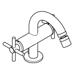 Grohe Atrio Zweigriff-Bidetbatterie, 1-Loch-Montage, mit Kreuzgriffen, Zugstangen-Ablau... GROHE-24353MG0 4005176944895 (Abb. 1)