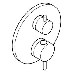 Grohe Atrio Thermostat-Brausebatterie, Fertigmontageset für Rapido SmartBox, Satin Stee... GROHE-24357MS0 4005176945717 (Abb. 1)