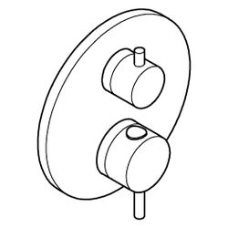 Grohe Atrio Thermostat-Brausebatterie mit integr. 2-Wege-Umstellung, Fertigmontageset f... GROHE-24358MG0 4005176944949 (Abb. 1)
