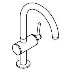 Grohe Atrio Einhand-Waschtischbatterie, L-Size, Einloch, Schwenkauslauf, Push-open Abla... GROHE-24362MS0 4005176945748 (Abb. 1)