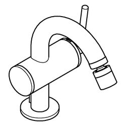 Grohe Atrio Einhand-Bidetbatterie, 1-Loch-Montage, mit Hebelgriffen, Zugstangen-Ablaufg... GROHE-24364KF0 4067393056829 (Abb. 1)