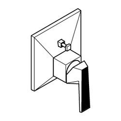 Grohe Allure Brilliant PC Wannenbatterie Chrom Wandmontage Griff Rändelstruktur... GROHE-24425000 4005176795220 (Abb. 1)