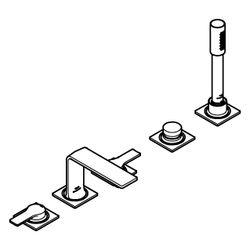 Grohe Allure 5-Loch-Wannenkombination, Fliesenbankmontage mit Hebelgriffen, eigensicher... GROHE-25221MG1 4005176947223 (Abb. 1)