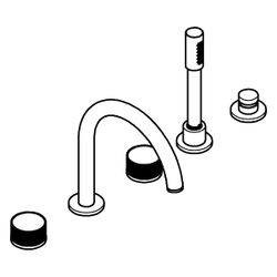 Grohe Atrio Private Collection 5-Loch-Wannen-Kombination, für Hebelgriffe, Knopfbetätig... GROHE-25226MS0 4005176946691 (Abb. 1)