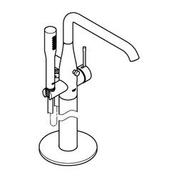 Grohe Essence Einhand-Wannenbatterie 1/2" Bodenmontage chrom 25248001... GROHE-25248001 4005176698255 (Abb. 1)