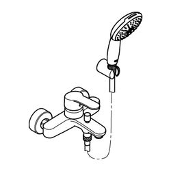 Grohe Eurostyle Cosmopolitan Einhand-Wannenbatterie, Wandmontage, mit Tempesta 110 Wand... GROHE-25275002 4005176766510 (Abb. 1)