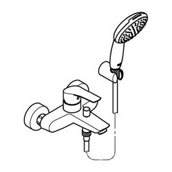 Grohe Eurostyle Cosmopolitan Einhand-Wannenbatterie, Wandmontage, mit Tempesta 110 Wand... GROHE-25276003 4005176766527 (Abb. 1)