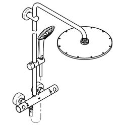 Grohe Euphoria Duschsystem 310 mit Thermostatbatt. für die Wandmontage, Nickel gebürstet, 26075EN0... GROHE-26075EN0  (Abb. 1)