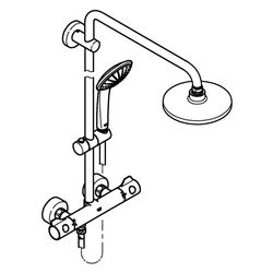 Grohe Euphoria Duschsystem 180 E, Brausearm 450mm, mit Aufputz-Thermostatbatterie, Wandmontage, Chro... GROHE-26418000  (Abb. 1)