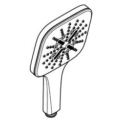 Grohe Rainshower SmartActive 130 Cube Handbrause, 8,5l/min, Mattschwarz, 265822430... GROHE-265822430 4067393082330 (Abb. 1)