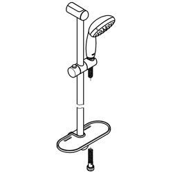 Grohe Tempesta 100 Brausestangenset, 2 Strahlarten, 600mm, Chrom, 26638000... GROHE-26638000  (Abb. 1)