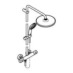 Grohe Tempesta Duschsystem Tempesta 250 Brause-Thermostat KB 250 Mattschwarz... GROHE-266702431 4067393015970 (Abb. 1)
