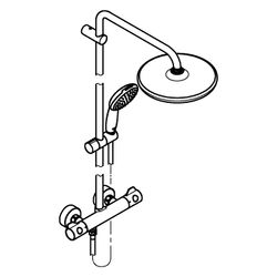 Grohe Tempesta System 210 Duschsystem Wandmontage mit Thermostat und Kopfbrause, 390mm... GROHE-268112431 4067393061854 (Abb. 1)