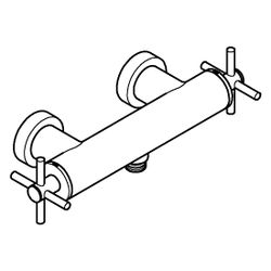 Grohe Atrio Brausebatterie, Wandmontage, Zweigriff, mit Kreuzgriffen, Satin Graphite, 2... GROHE-26895MG0 4005176945052 (Abb. 1)