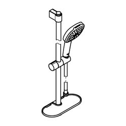 Grohe Tempesta Cube Brausestangenset 110, 600mm, 2 Strahl, Ablage, 7,4l/min, Chrom, Bra... GROHE-26907003 4005176768231 (Abb. 1)