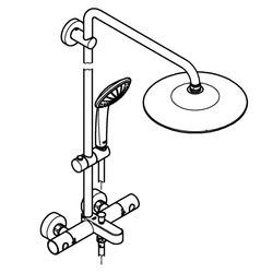 Grohe Euphoria 260 Duschsystem, Wandmontage, max. Durchfluss 9,5l/min bei 3 bar, Chrom,... GROHE-27475001 4005176417863 (Abb. 1)