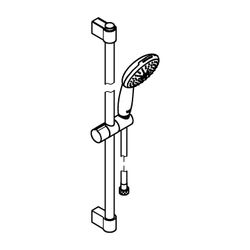 Grohe Tempesta Brausestangenset 110, 600mm, 2 Strahl, 13,5l/min, Chrom, Brauseschlauch ... GROHE-27598003 4005176680496 (Abb. 1)