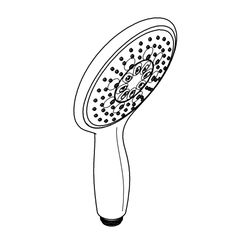 Grohe Power and Soul 130 Handbrause, 4plus Strahlarten, 9,5l/min Durchflusskonstanthalter, Chrom/Gra... GROHE-27672XH0  (Abb. 1)