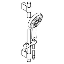 Grohe Power and Soul Cosmopolitan 130 Brausegarnitur, 900mm, Durchfluss 9,5l/min, Chrom, 27734000... GROHE-27734000  (Abb. 1)