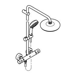 Grohe Tempesta Cosmopolitan System 210 Duschsystem mit Thermostatbatterie Wandmontage c... GROHE-27922001 4005176985348 (Abb. 1)