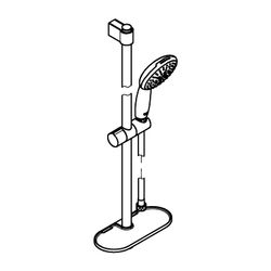 Grohe Tempesta Brausestangenset 110, 600mm, 3 Strahl, 13,5l/min, Chrom, Brauseschlauch ... GROHE-27927003 4005176680762 (Abb. 1)