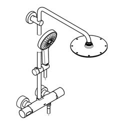 Grohe Rainshower System 210 Duschsystem mit Thermostatbatterie für die Wandmontage, mit Thermostat, ... GROHE-27967000  (Abb. 1)