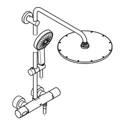 Grohe Rainshower System 310 Duschsystem mit Thermostatbatterie für die Wandmontage, mit Thermostat, ... GROHE-27968000  (Abb. 1)