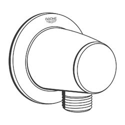 Grohe Movario Wandanschlussbogen, G 1/2", eigensicher, mit Rosette, Chrom, 28405000... GROHE-28405000 4005176264559 (Abb. 1)