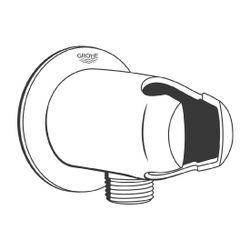 Grohe Movario Wandanschlussbogen, G 1/2", mit Brausehalter, eigensicher, Chrom, 2840600... GROHE-28406000 4005176264566 (Abb. 1)