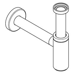 Grohe Geruchsverschluss für Waschtische 1 1/4", Messing, große Schubrosette, Mattschwa... GROHE-289122430 4067393081760 (Abb. 1)