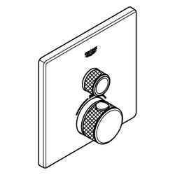 Grohe Grohtherm SmartControl Unterputz-Thermostat, eckig, Fertigmontageset für Rapido S... GROHE-29123MG0 4005176944307 (Abb. 1)
