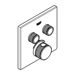 Grohe Grohtherm SmartControl Thermostat eckig Cool Sunrise, Fertigmontageset 2 Absperrv... GROHE-29124GL0 4005176558191 (Abb. 1)