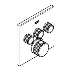 Grohe Grohtherm SmartControl Thermostat eckig Cool Sunrise, Fertigmontageset 3 Absperrv... GROHE-29126GL0 4005176558351 (Abb. 1)