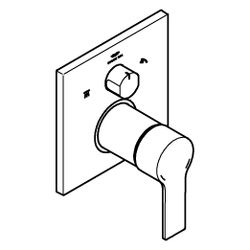 Grohe Allure Einhandbatterie, Fertigmontageset, 3-Wege Umstellung, Satin Steel, 29176MS... GROHE-29176MS1 4005176945274 (Abb. 1)
